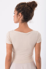 Gaiia Women Short Sleeve Crop Top