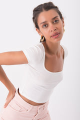 Gaiia Women Short Sleeve Crop Top