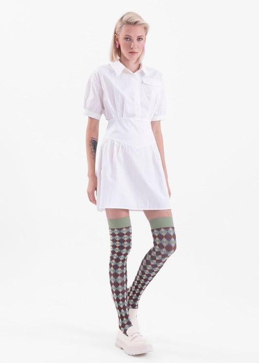 Gaiia Flare Button - Up Mini Shirt Dress - GAIIA