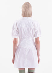 Gaiia Flare Button-Up Mini Shirt Dress