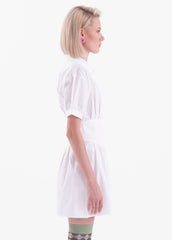 Gaiia Flare Button-Up Mini Shirt Dress