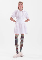 Gaiia Flare Button-Up Mini Shirt Dress