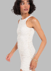 Gaiia Crochet Mini Pencil Dress - Beige