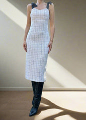 Gaiia Tweed Midi Dress