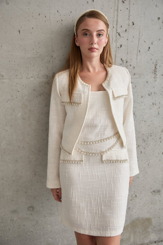 Gaiia Pearl Striped Jacket And Dress Set - GAIIA