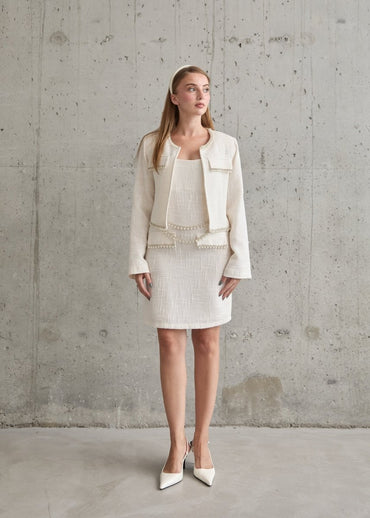 Gaiia Pearl Striped Jacket And Dress Set - GAIIA