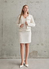 Gaiia Pearl Striped Jacket And Dress Set