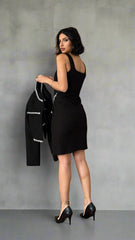 Gaiia Pearl Striped Jacket And Dress Set