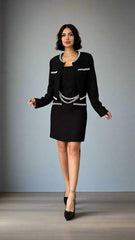 Gaiia Pearl Striped Jacket And Dress Set