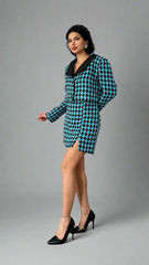 Gaiia Double Buttoned Jacket & Mini Skirt Set
