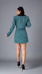 Gaiia Double Buttoned Jacket & Mini Skirt Set
