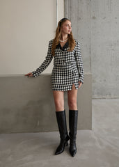 Gaiia Double Buttoned Jacket & Mini Skirt Set
