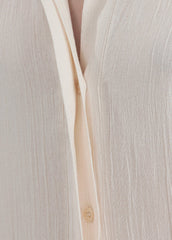 Gaiia Belted White Shirt Dress - Beige