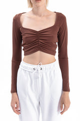 Gaiia Black Long Sleeve Crop Top