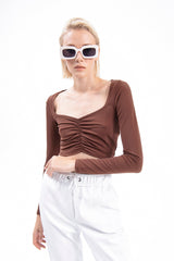 Gaiia Black Long Sleeve Crop Top