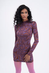 Gaiia Open Back Mini Dress - Purple