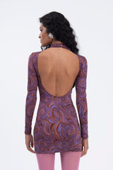 Gaiia Open Back Mini Dress - Purple