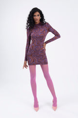 Gaiia Open Back Mini Dress - Purple