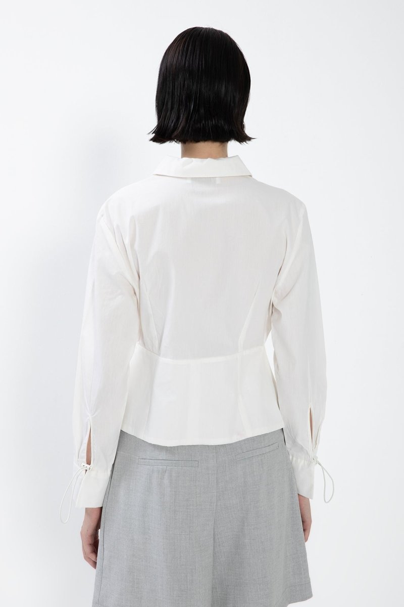 Gaiia White Darted Poplin Shirt - GAIIA