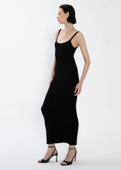 Gaiia Shoulder Straps Maxi Dress - Black