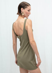 Gaiia Fitted Square-Neck Dress