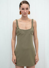 Gaiia Fitted Square-Neck Dress