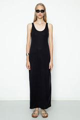 Gaiia Maxi Dress With Slit - Black