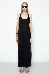 Gaiia Maxi Dress With Slit - Black