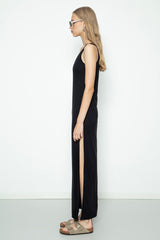 Gaiia Maxi Dress With Slit - Black