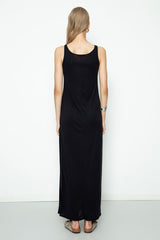 Gaiia Maxi Dress With Slit - Black