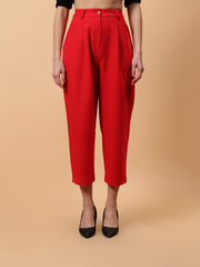 Gaiia Pleated Carrot Trousers