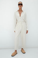 Gaiia Pleated Carrot Trousers