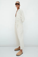 Gaiia Pleated Carrot Trousers