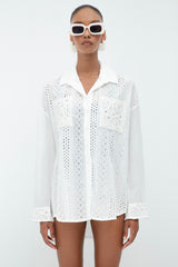 Gaiia Ecru Pocket Detailed Shirt - White