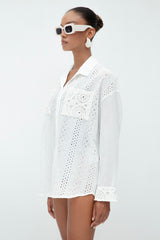 Gaiia Ecru Pocket Detailed Shirt - White