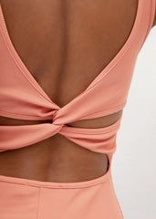 Gaiia Salmon Sleeveless Midi Pencil Dress