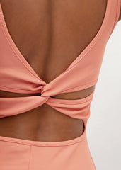 Gaiia Salmon Sleeveless Midi Pencil Dress