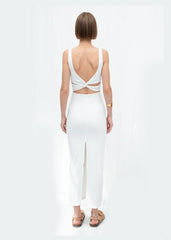 Gaiia Salmon Sleeveless Midi Pencil Dress