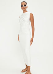 Gaiia Draped Sleevless Midi Dress