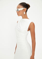 Gaiia Draped Sleevless Midi Dress