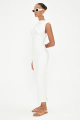 Gaiia Draped Sleevless Midi Dress