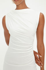 Gaiia Draped Sleevless Midi Dress