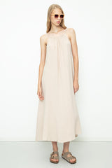 Gaiia Cotton Beaded Maxi Dress
