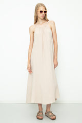 Gaiia Cotton Beaded Maxi Dress
