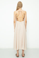 Gaiia Cotton Beaded Maxi Dress