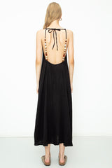 Gaiia Cotton Beaded Maxi Dress