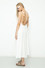 Gaiia Cotton Beaded Maxi Dress