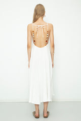 Gaiia Cotton Beaded Maxi Dress