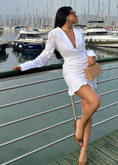 Gaiia Tahlia Shirt Collar Mini Dress