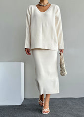 Gaiia Women Ribbed Top & Skirt Co-Ord Set